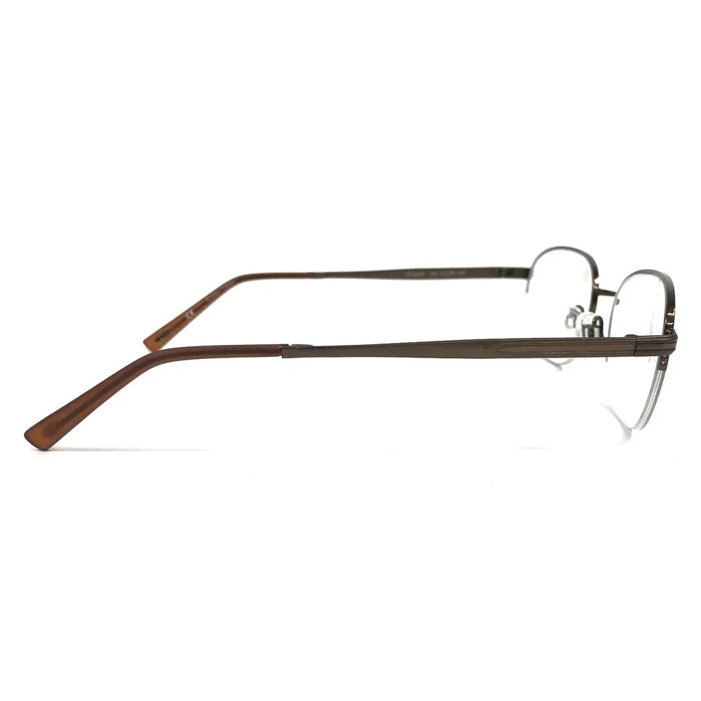 Autoflex Eyeglasses Frames SIR DUKE 210 Satin Brown Round Half Rim 53-19-140